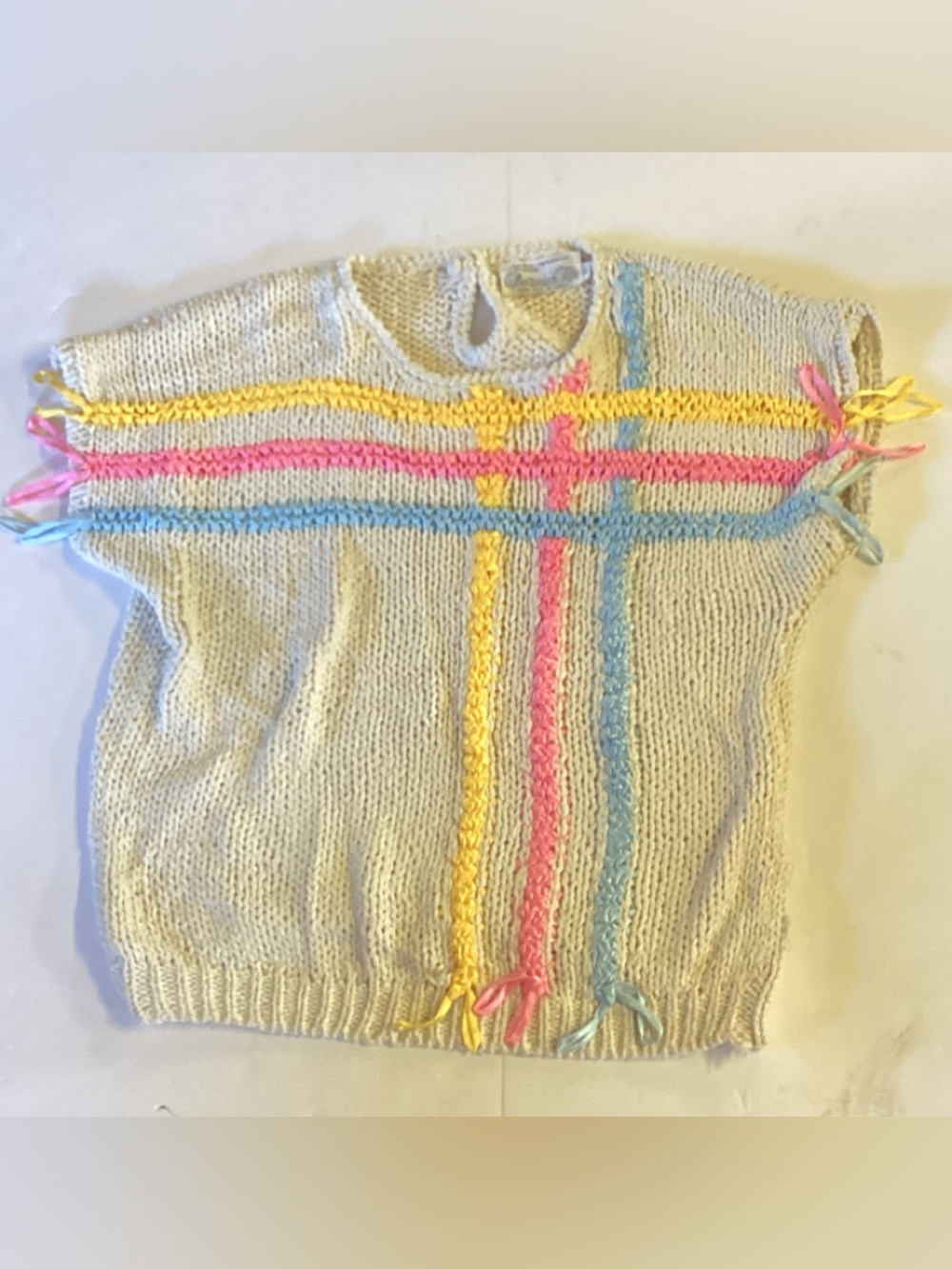 Bostonian Tops Hand Knit in Korea Colorful short sleeve top
